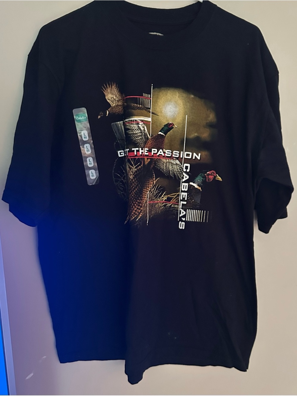 CABELA’S size LARGE RG, Men's Black Graphic Pheasant T-Shirt - Get the Passion